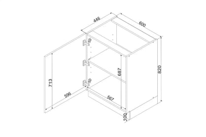 Dolní jednodveřová skříňka Clara D60 P/L skříňka kuchyňská spodní Clara D60 P/L jednodveřová - dub artisan 