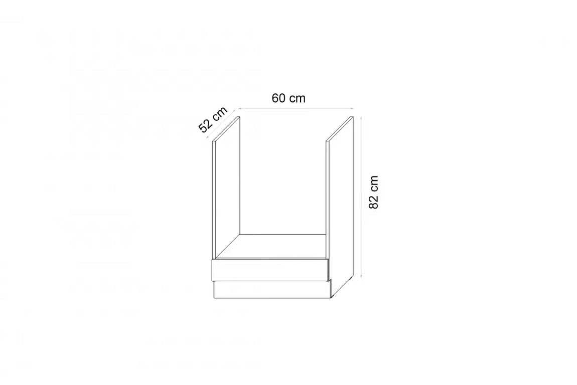 Skříňka Elko 60 DG BB na vestavnou troubu Skříňka kuchyňská spodní Elko 60D GAZ do zabudowy piekarnika - bílá
