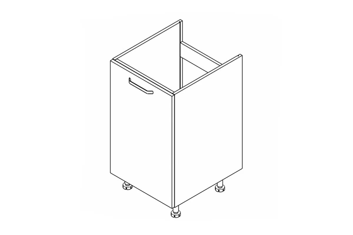 Spodná kuchynská skrinka Kammono F DZ45.1 jednodverová pod drez Skrinka Kuchynská dolná KAMMONO F DZ45.1 jednodverová pod zabudowe zlewu