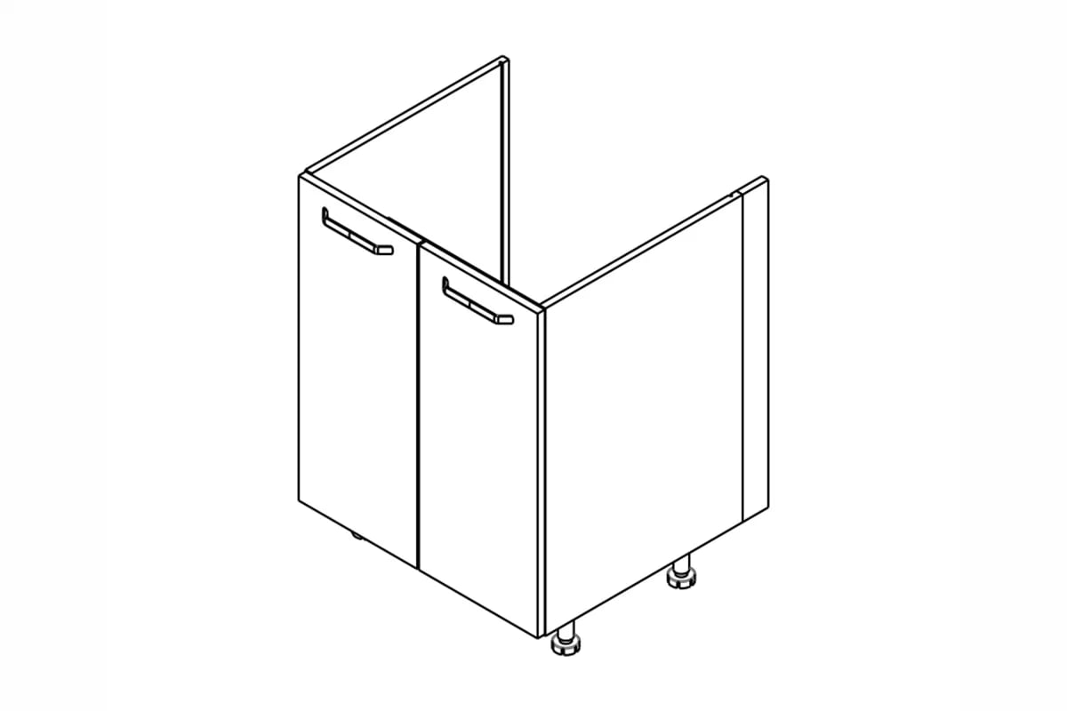 Dolní kuchyňská skříňka Kammono F DZ60 – dvoudveřová pod dřez skříňka kuchyňská spodní KAMMONO F DZ60 dvoudveřová pod zabudowe zlewu