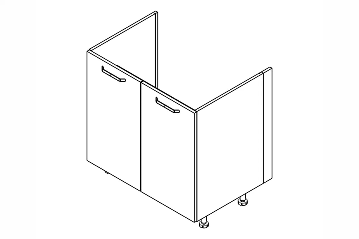 Spodná kuchynská skrinka Kammono F DZ90 dvojdverová pod drez Skrinka Kuchynská dolná KAMMONO F DZ90 dvojdverová pod zabudowe zlewu