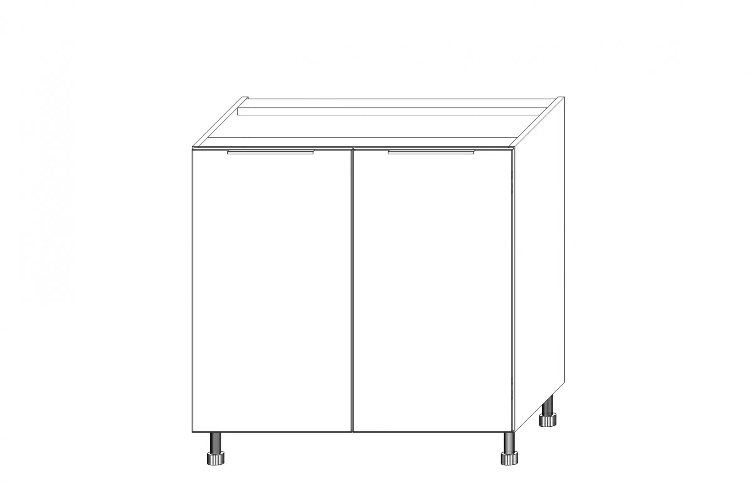 KAMMONO D80 - dolná skrinka dvojdverová - P2 i K2 BLACK Skrinka Kuchynská dolná KAMMONO K2 D80 dvojdverová