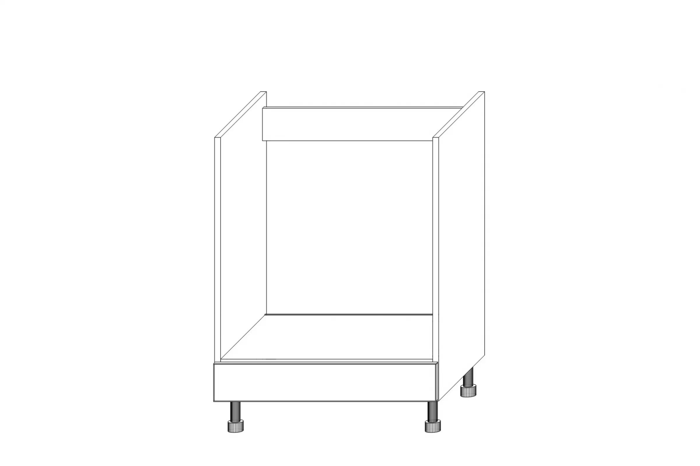 Spodní kuchyňská skříňka Kammono K2 DP60 pro vestavbu varné desky a trouby skříňka kuchyňská spodní KAMMONO K2 DP60 pro zabudowy plyty grzewczej i piekarnika