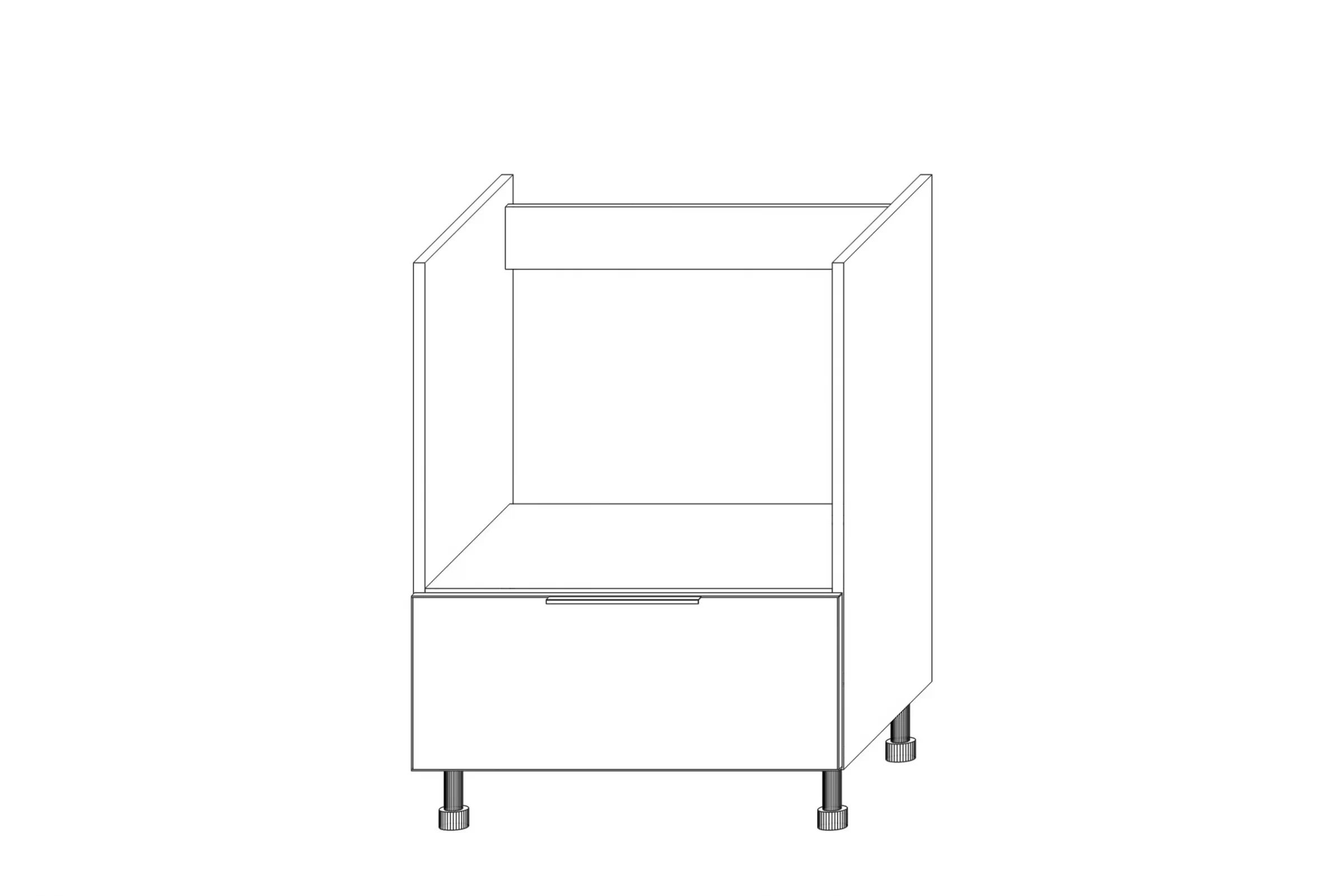 Spodní kuchyňská skříňka Kammono K2 DPK60 pro vestavbu varné desky a kompaktní trouby skříňka kuchyňská spodní KAMMONO K2 DPK60 pro zabudowy plyty grzewczej i kompaktowego piekarnika