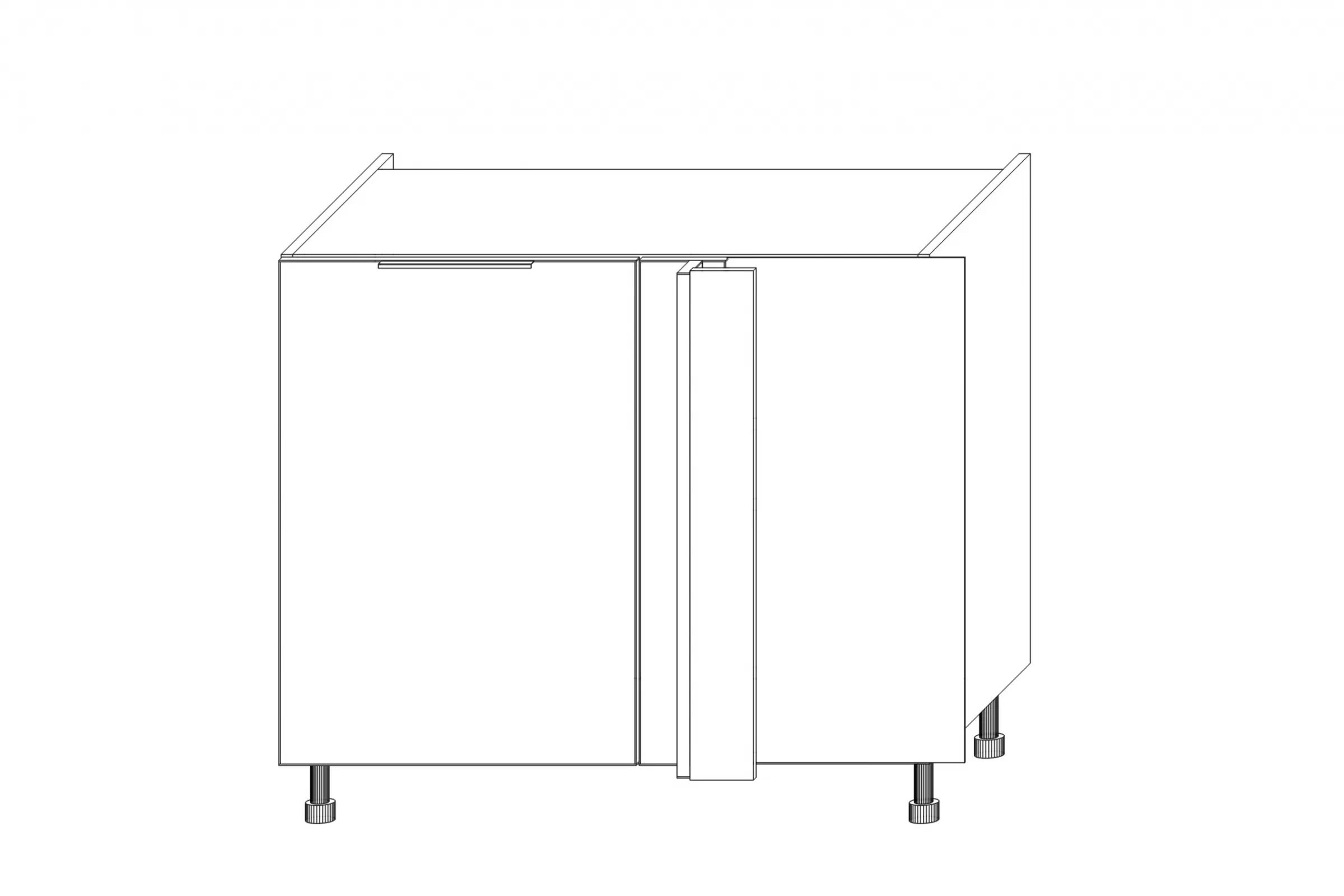 Rohová spodní kuchyňská skříňka Kammono K2 DPRP115x65 jednodveřová skříňka kuchyňská spodní KAMMONO K2 DPRP115x65 rohová jednodveřová