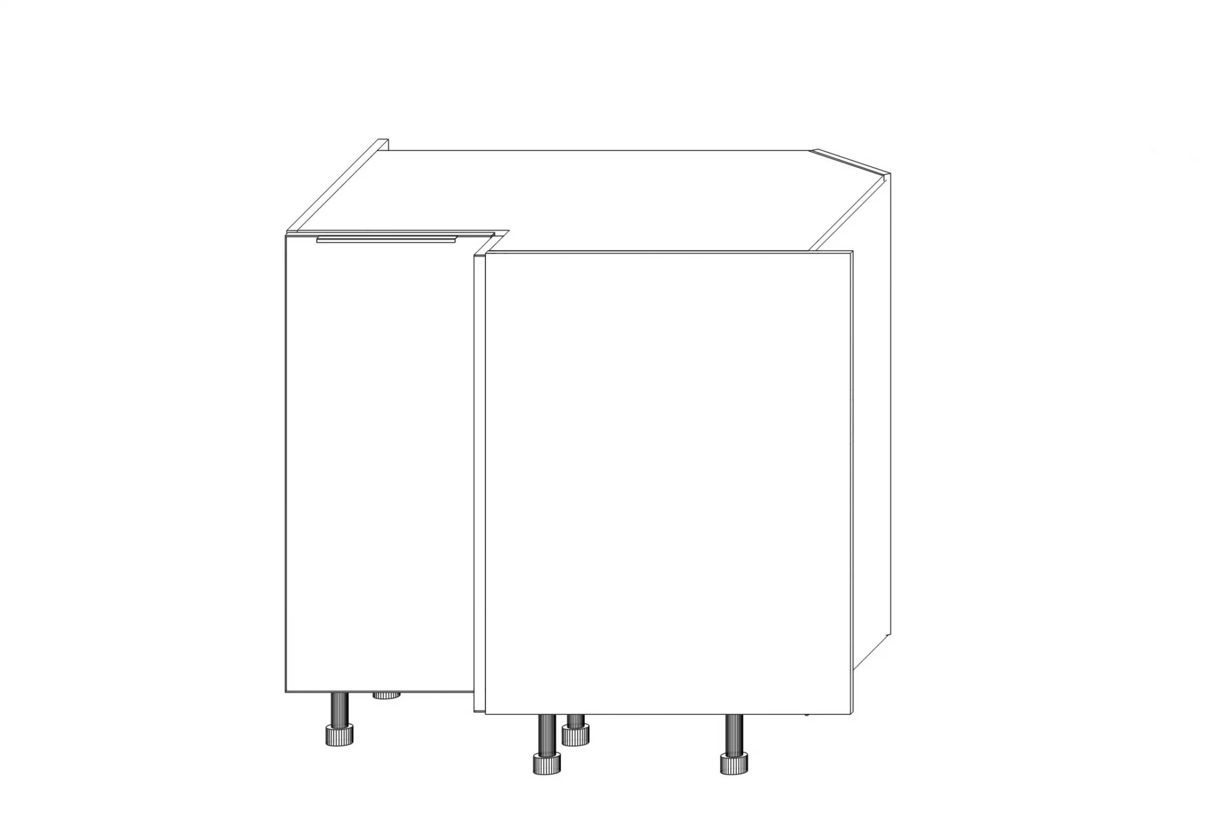 KAMMONO DRP90x70 - dolná skrinka rohová - P2 i K2 BLACK Skrinka Kuchynská dolná KAMMONO K2 DRP90x70 rohová jednodverová