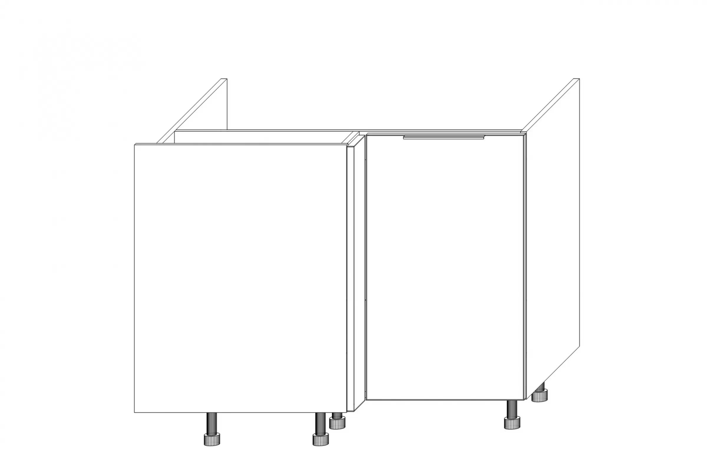 Rohová spodní kuchyňská skříňka Kammono K2 DRZ100x70 pro vestavbu dřezu skříňka kuchyňská spodní KAMMONO K2 DRZ100x70 rohová pod zabudowe zlewu