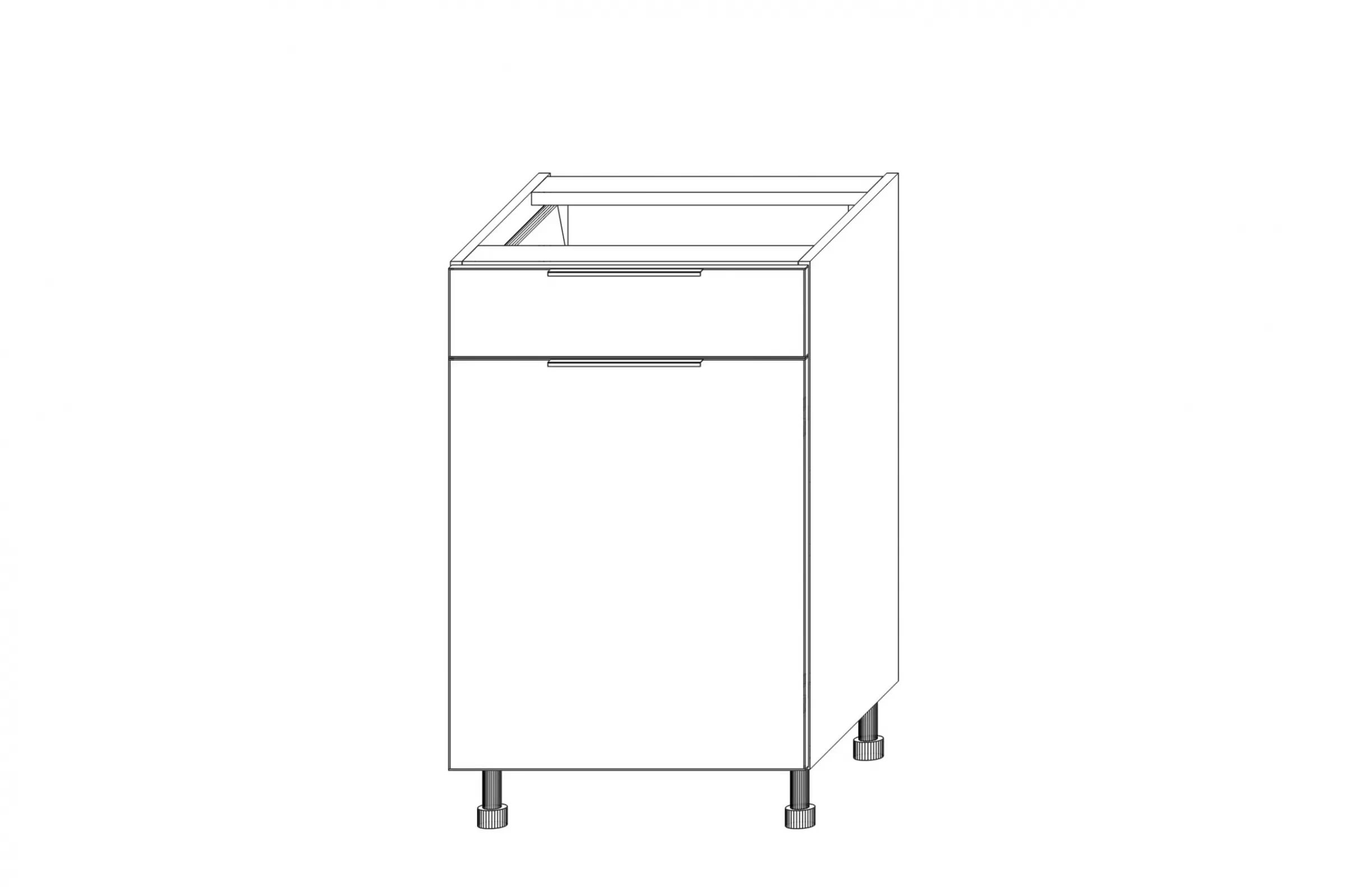 Spodní kuchyňská skříňka Kammono K2 DSS50.1/1 jednodveřová se zásuvkou skříňka kuchyňská spodní KAMMONO K2 DSS50.1/1 jednodveřová z szuflada