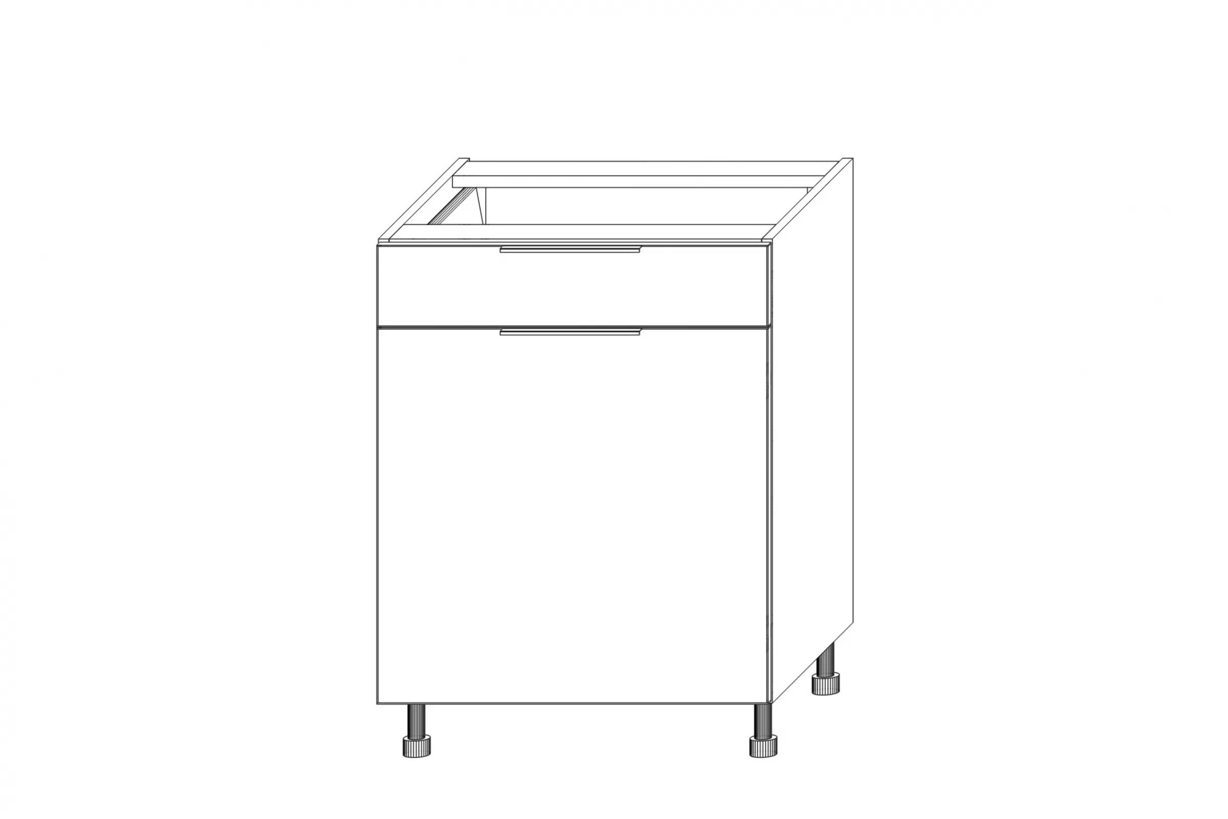 Spodní kuchyňská skříňka Kammono K2 DSS60.1/1 jednodveřová se zásuvkou skříňka kuchyňská spodní KAMMONO K2 DSS60.1/1 jednodveřová z szuflada