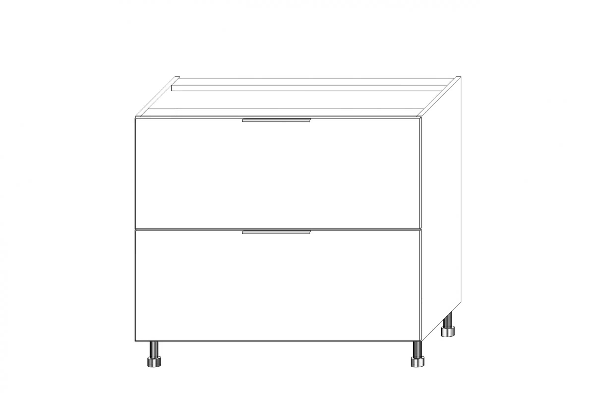 Spodní kuchyňská skříňka Kammono K2 DSS90/2 se zásuvkami pro vestavbu varné desky skříňka kuchyňská spodní KAMMONO K2 DSS90/2 se zásuvkami pro zabudowy plyty grzewczej