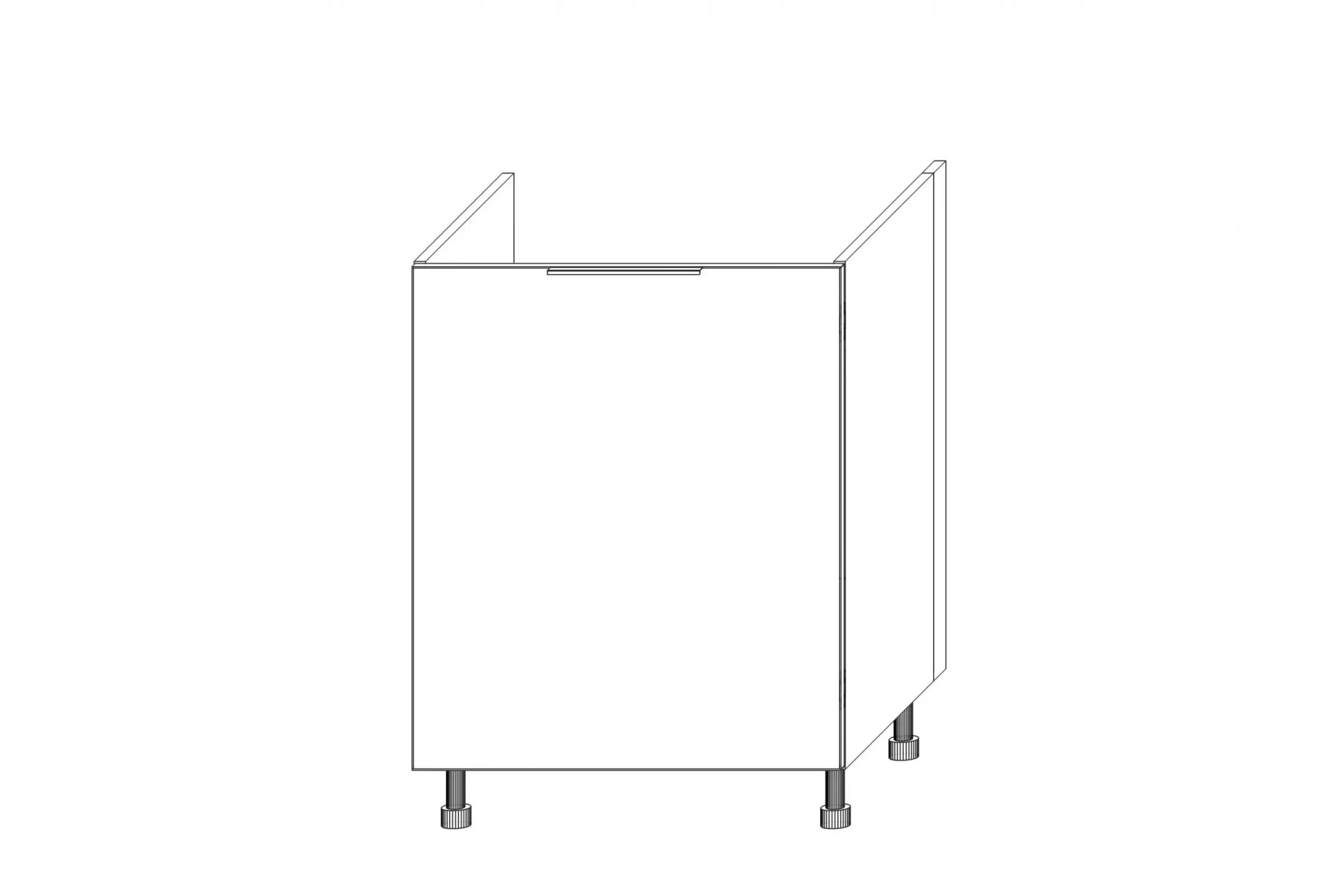 KAMMONO DZ60.1 - dolná skrinka drezová skrinka - P2 i K2 BLACK Skrinka Kuchynská dolná KAMMONO K2 DZ60.1 jednodverová pod zabudowe zlewu