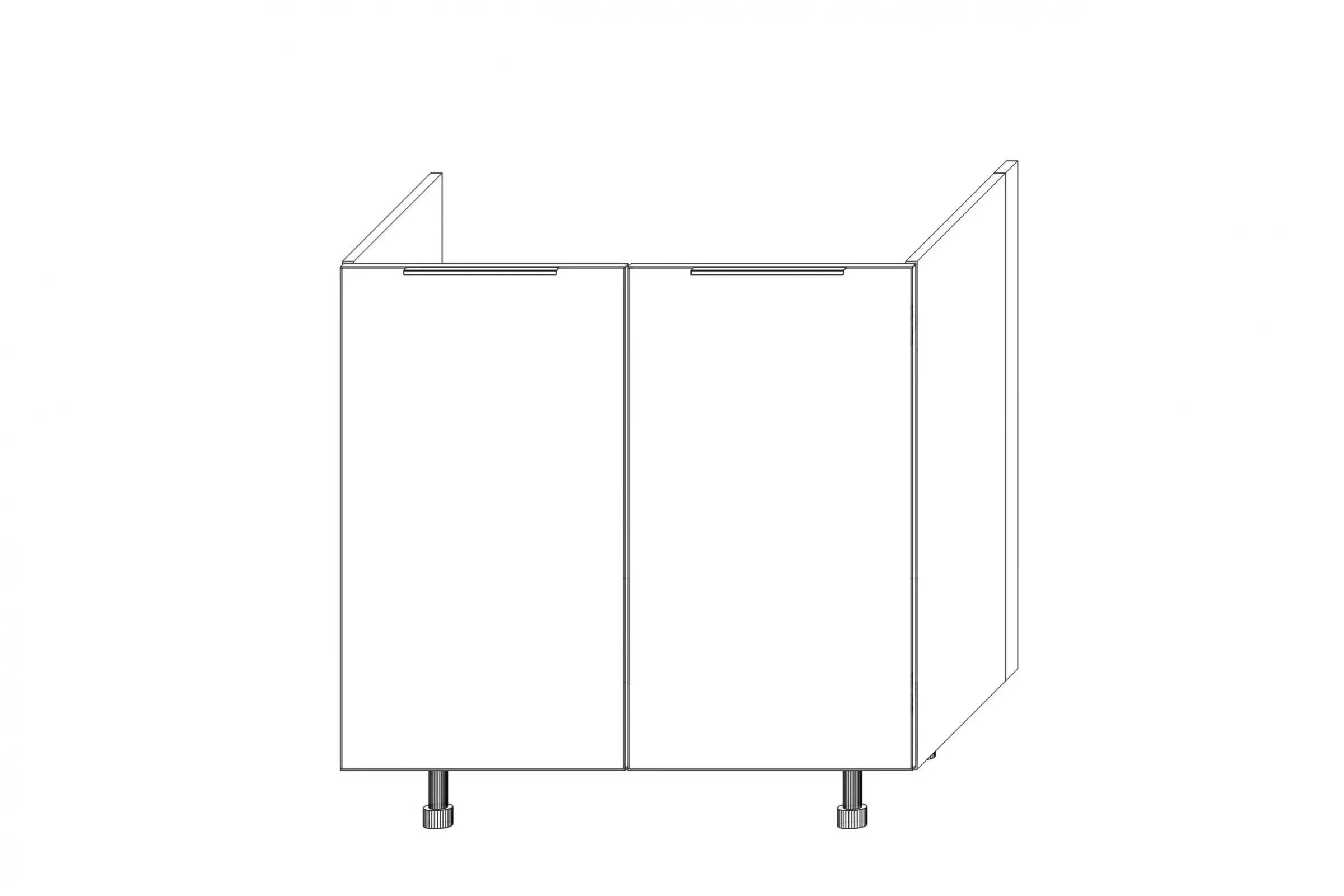 Spodní kuchyňská skříňka Kammono K2 DZ80 dvoudveřová pro vestavbu dřezu skříňka kuchyňská spodní KAMMONO K2 DZ80 dvoudveřová pod zabudowe zlewu