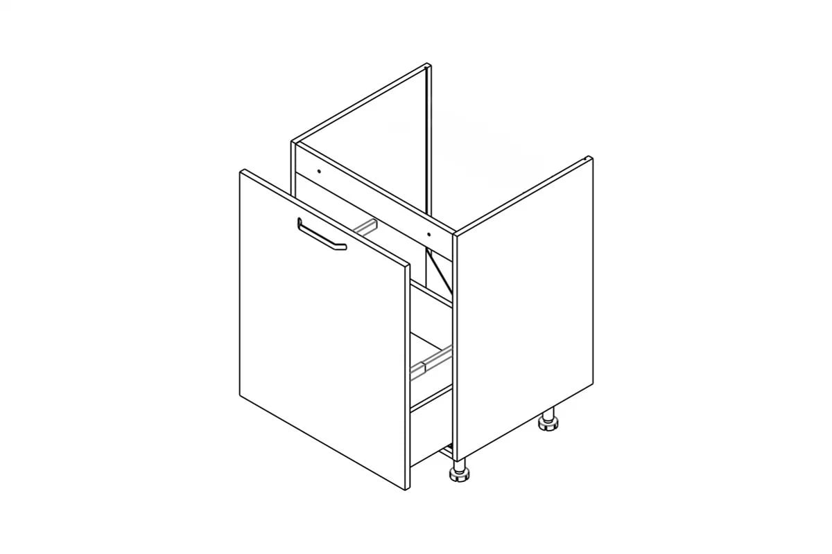 skříňka kuchyňská spodní KAMMONO P2 DZCSS60 z szuflada pod zabudowe zlewu skříňka kuchyňská spodní KAMMONO P2 DZCSS60 z szuflada pod zabudowe zlewu