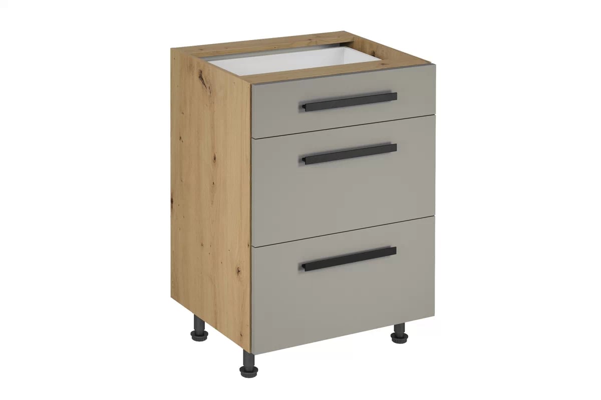 Skrinka Kuchynská dolná Langen D60S3 s tromi zásuvkami - beige Skrinka Kuchynská dolná Langen D60S3 s tromi zásuvkami - beige