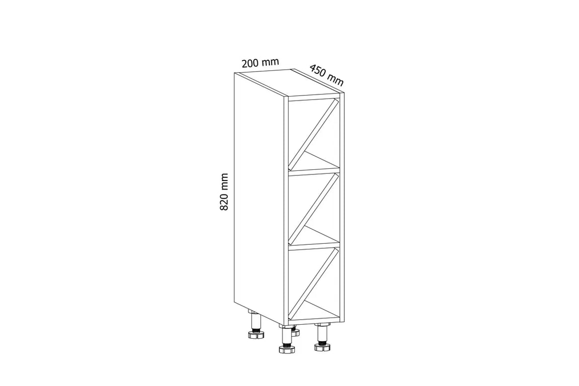 Skříňka Linea D20W na víno Skříňka kuchyňská spodní na wino Linea D20W - Rozměry