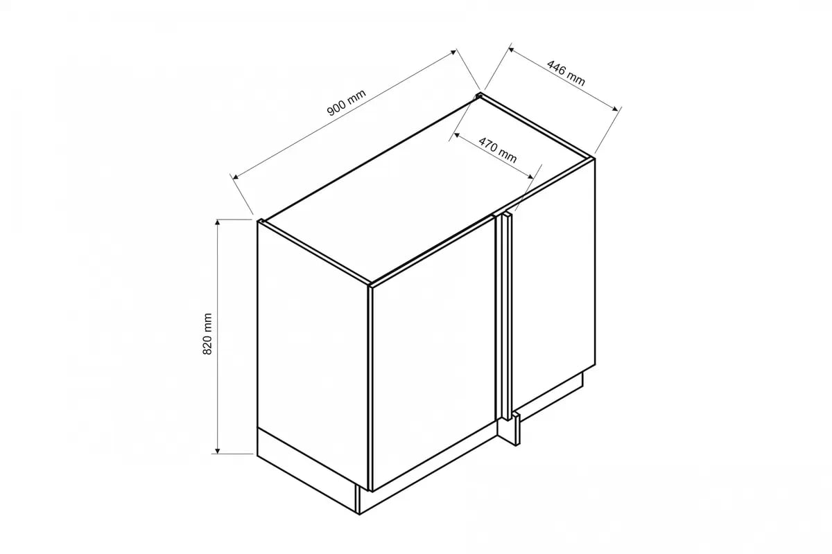 Dolní rohová skříňka Anika DNP - 1dveřová - dub artisan / grafit Skříňka kuchyňská spodní rohová Anika DNP - dub artisan / grafit