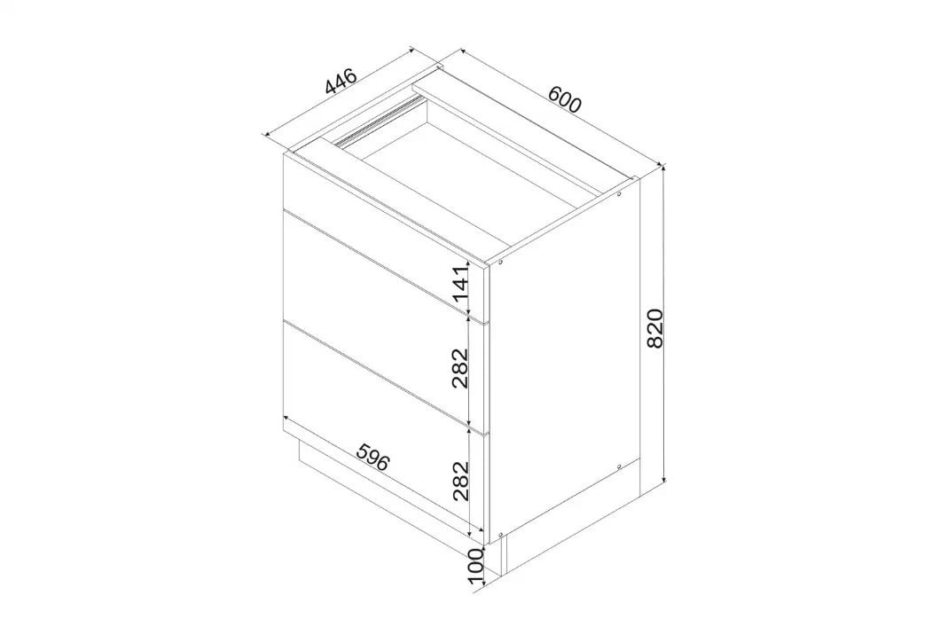 Skrinka Kuchynská so zásuvkami Sonja D60 S/3 - Béžová Pieskový Skrinka Kuchynská dolná Sonja D60 S/3 so zásuvkami - Béžová Pieskový