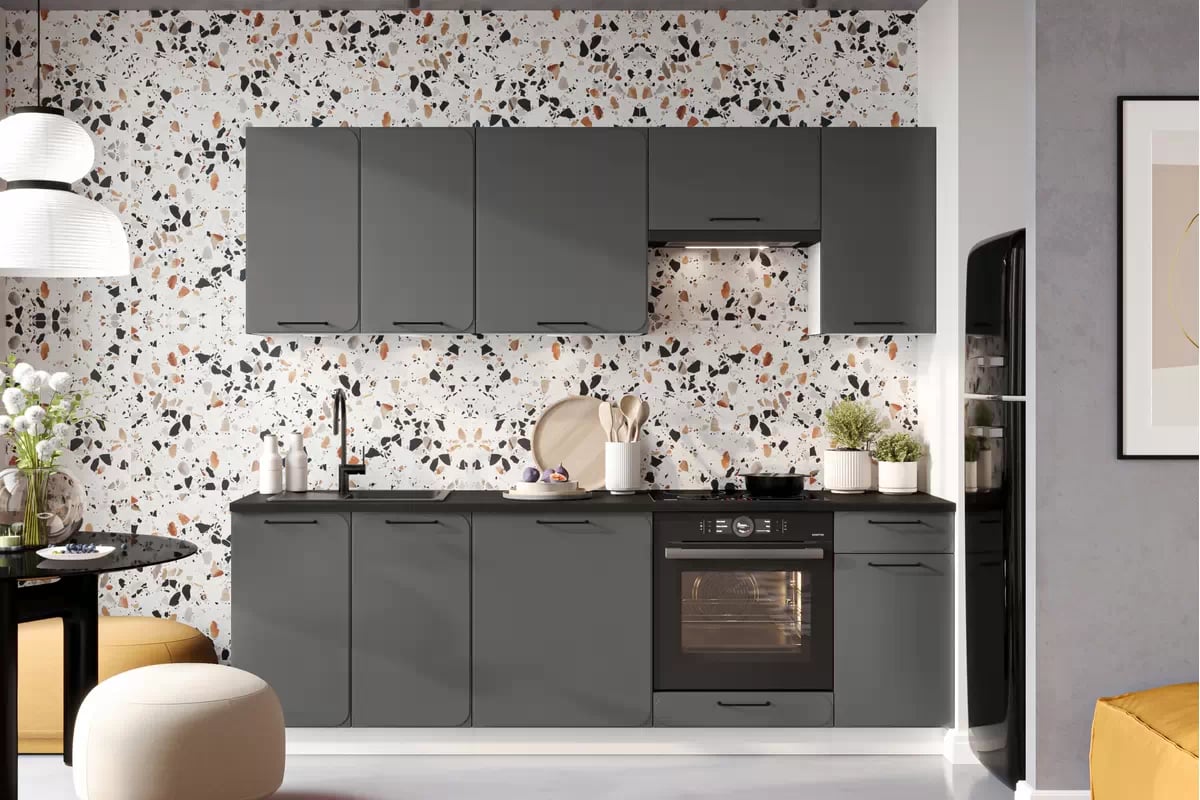 Skrinka Kuchynská dvojdverová z ociekarka do naczyn Katrin W80 SU ALU - šedý mat - Koncovka Série Skrinka Kuchynská dvojdverová z ociekarka do naczyn Katrin W80 SU ALU - šedý mat