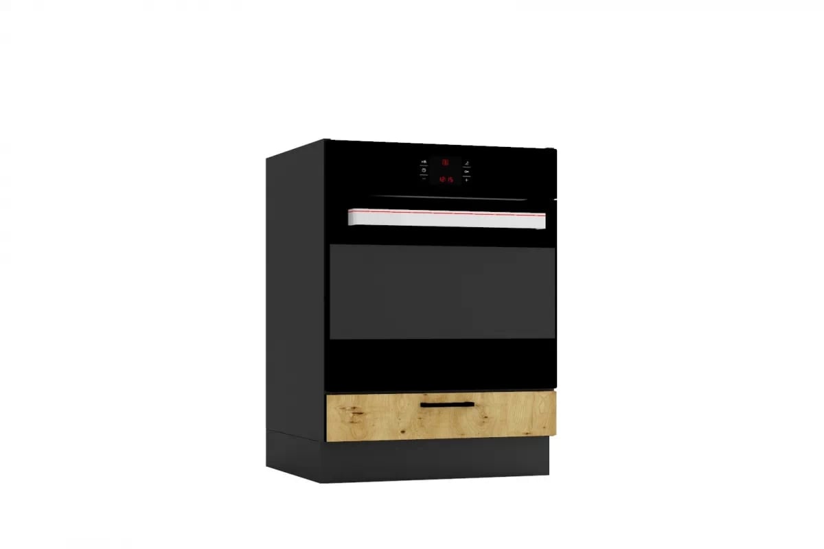 Dolní skříňka Anika DK60 - pro vestavnou troubu - dub artisan / grafit Skříňka kuchyňská pod zabudowe piekarnika Anika DK60 - dub artisan / grafit