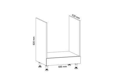 Skříňka Linea D60ZK pod vestavný sporák Skříňka kuchyňská pod zabudowe piekarnika Linea D60ZK - Rozměry