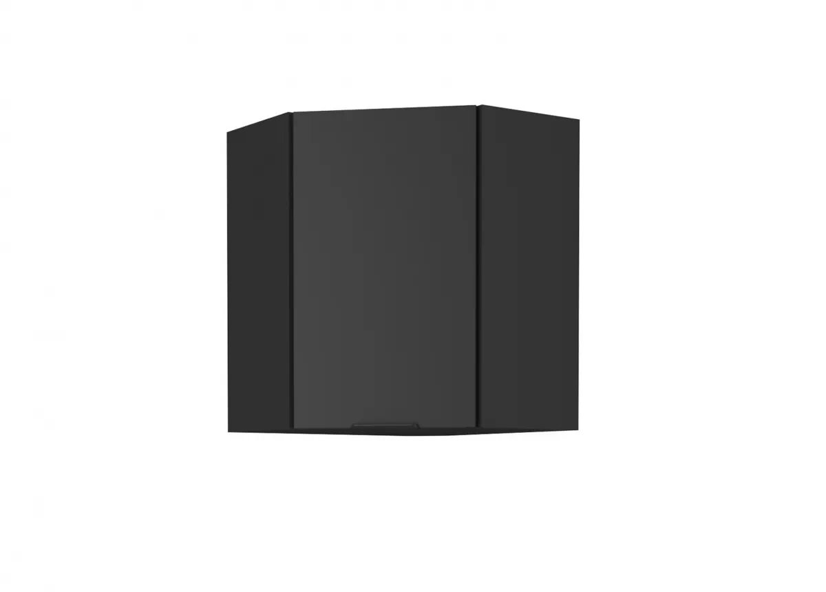 Závěsná rohová kuchyňská skříňka Armonza 60x60 GN-72 jednodveřová - černý mat skříňka kuchyňská závěsná Armonza 60x60 GN-72 rohová jednodveřová - černá mat