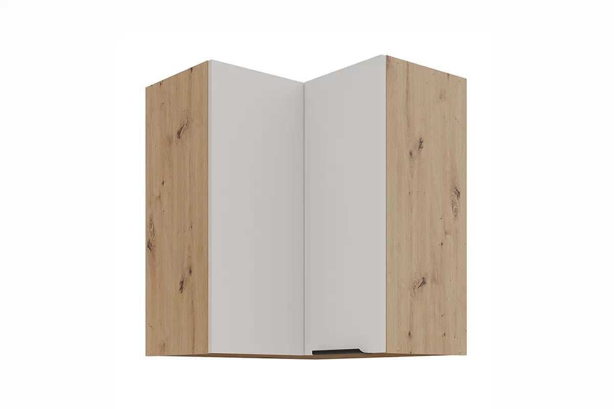 Kuchyňská horní rohová skříňka Arvani 60x60 GN-72 dvoudveřová - kašmír / dub artisan skříňka kuchyňská závěsná Arvani 60x60 GN-72 rohová dvoudveřová - kašmír / dub artisan