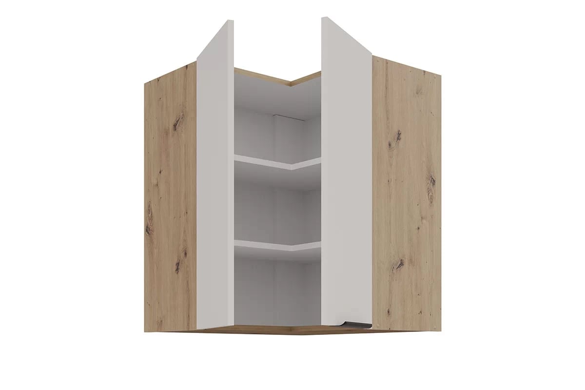 Kuchyňská horní rohová skříňka Arvani 60x60 GN-72 dvoudveřová - kašmír / dub artisan skříňka kuchyňská závěsná Arvani 60x60 GN-72 rohová dvoudveřová - kašmír / dub artisan
