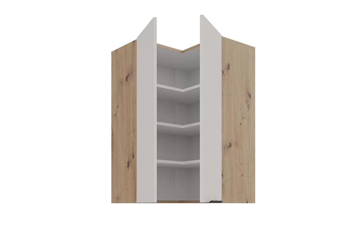 Kuchyňská horní rohová skříňka Arvani 60x60 GN-90 dvoudveřová - kašmír / dub artisan skříňka kuchyňská závěsná Arvani 60x60 GN-90 rohová dvoudveřová - kašmír / dub artisan