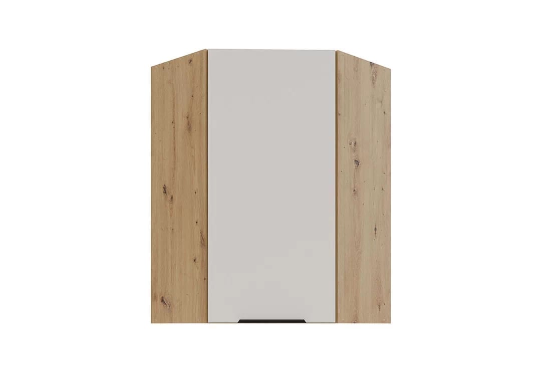 Kuchyňská horní rohová skříňka Arvani 60x60 GN-90 jednodveřová - kašmír / dub artisan skříňka kuchyňská závěsná Arvani 60x60 GN-90 rohová jednodveřová - kašmír / dub artisan