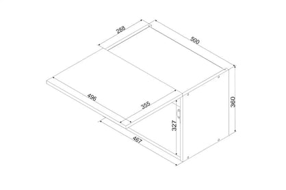 Clara W50 OKGR - závesná skrinka digestorová Skrinka Kuchynská závesná Clara W50 OKGR nízka - šedý grafit 