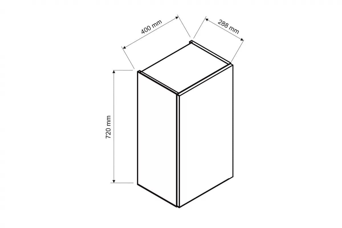 Závesná horná skrinka Anika W40 jednodverová – grafit Skrinka Kuchynská závesná jednodverová Anika W40 - grafit / grafit