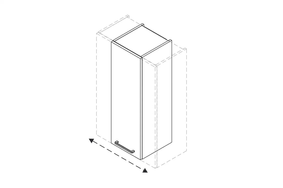 Závesná kuchynská skrinka Kammono F nastaviteľná šírka 21–39 cm Skrinka Kuchynská závesná Kammono F W__.1/90_SPEC regulowana w zakresie 21-39cm