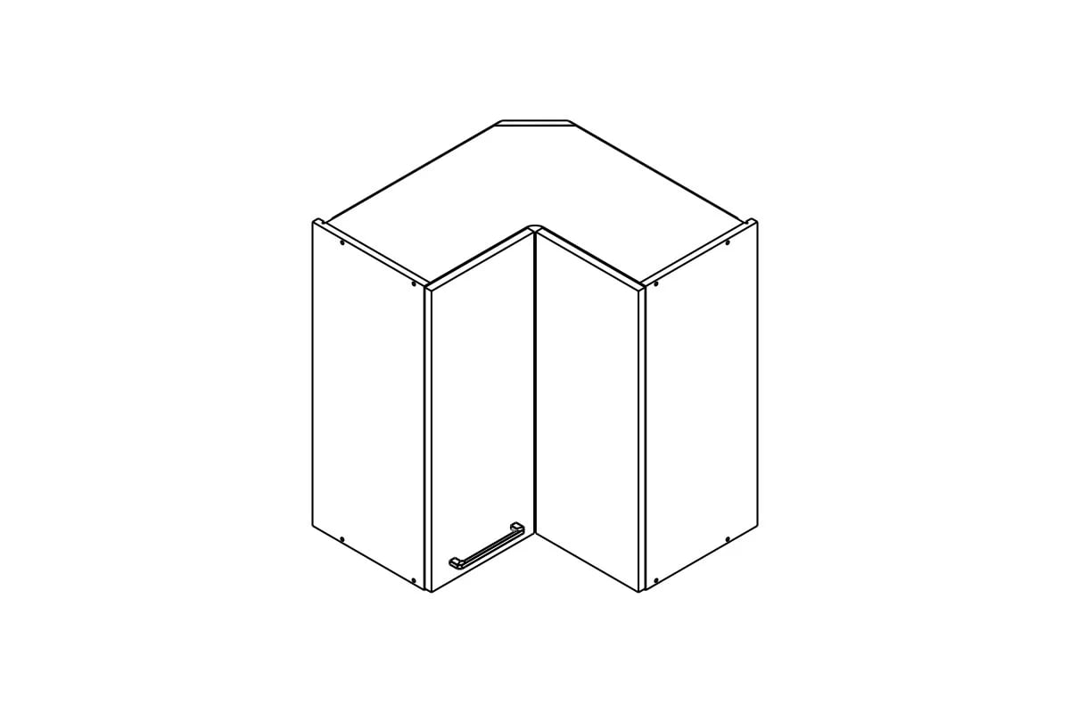 Rohová závesná kuchynská skrinka Kammono F WRP60/71 dvojdverová Skrinka Kuchynská závesná Kammono F WRP60/71 dvojdverová rohová