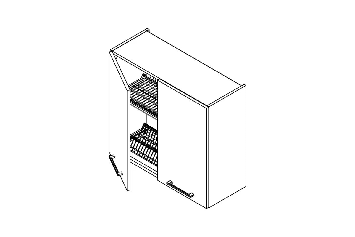 Horní kuchyňská skříňka Kammono F WS80/71 – dvoudveřová se sušákem skříňka kuchyňská závěsná Kammono F WS80/71 dvoudveřová z suszarka pro naczyn