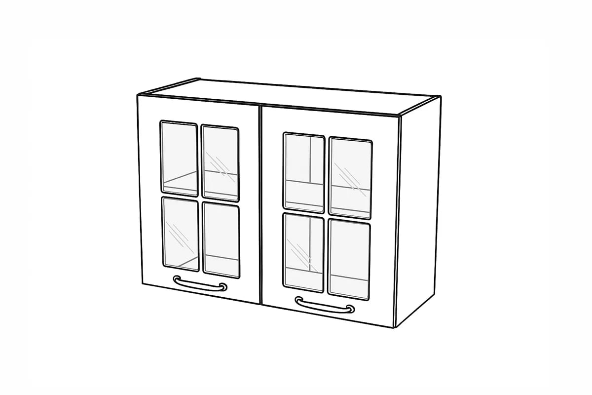 Horní kuchyňská skříňka Kammono F WW80/61 – dvoudveřová se sklem skříňka kuchyňská závěsná Kammono F WW80/61 dvoudveřová z przeszkleniem