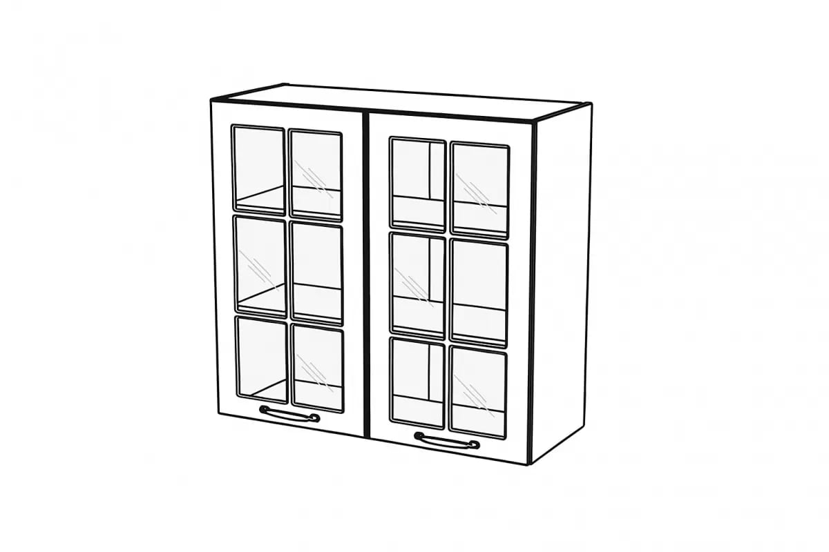 Horní kuchyňská skříňka Kammono F WW80/71 – dvoudveřová se sklem skříňka kuchyňská závěsná Kammono F WW80/71 dvoudveřová z przeszkleniem