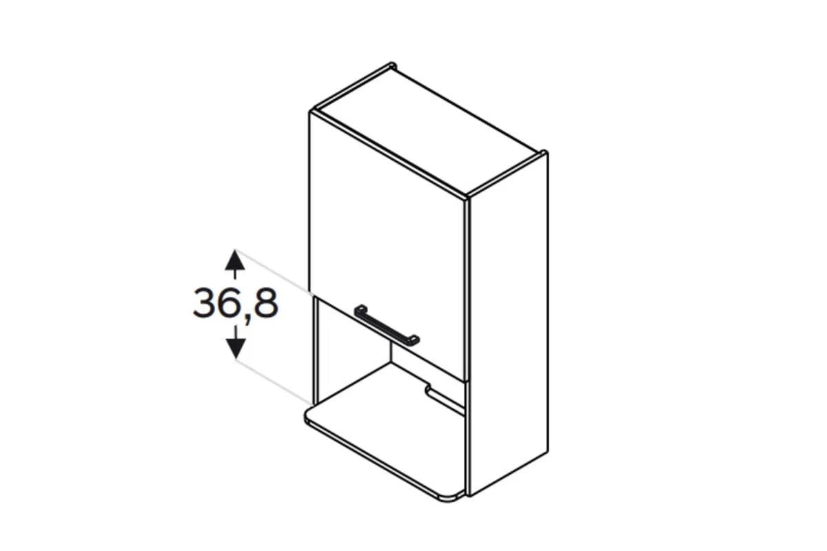 Závěsná kuchyňská skříňka Kammono F11 WM60.1/100 pod volně stojící mikrovlnku Skříňka kuchyňská závěsná Kammono F11 WM60.1/100 pod zabudowe mikrofalowki wolnostojacej