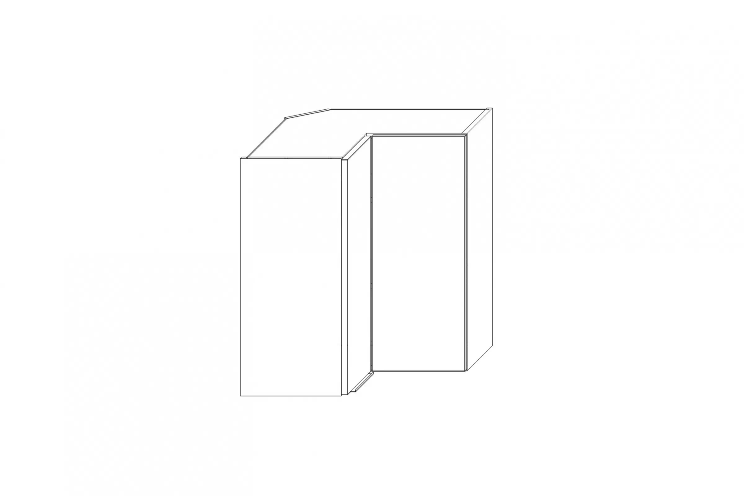 Rohová horní kuchyňská skříňka Kammono K2 WRP60/71 dvoudveřová skříňka kuchyňská závěsná Kammono K2 WRP60/71 dvoudveřová rohová