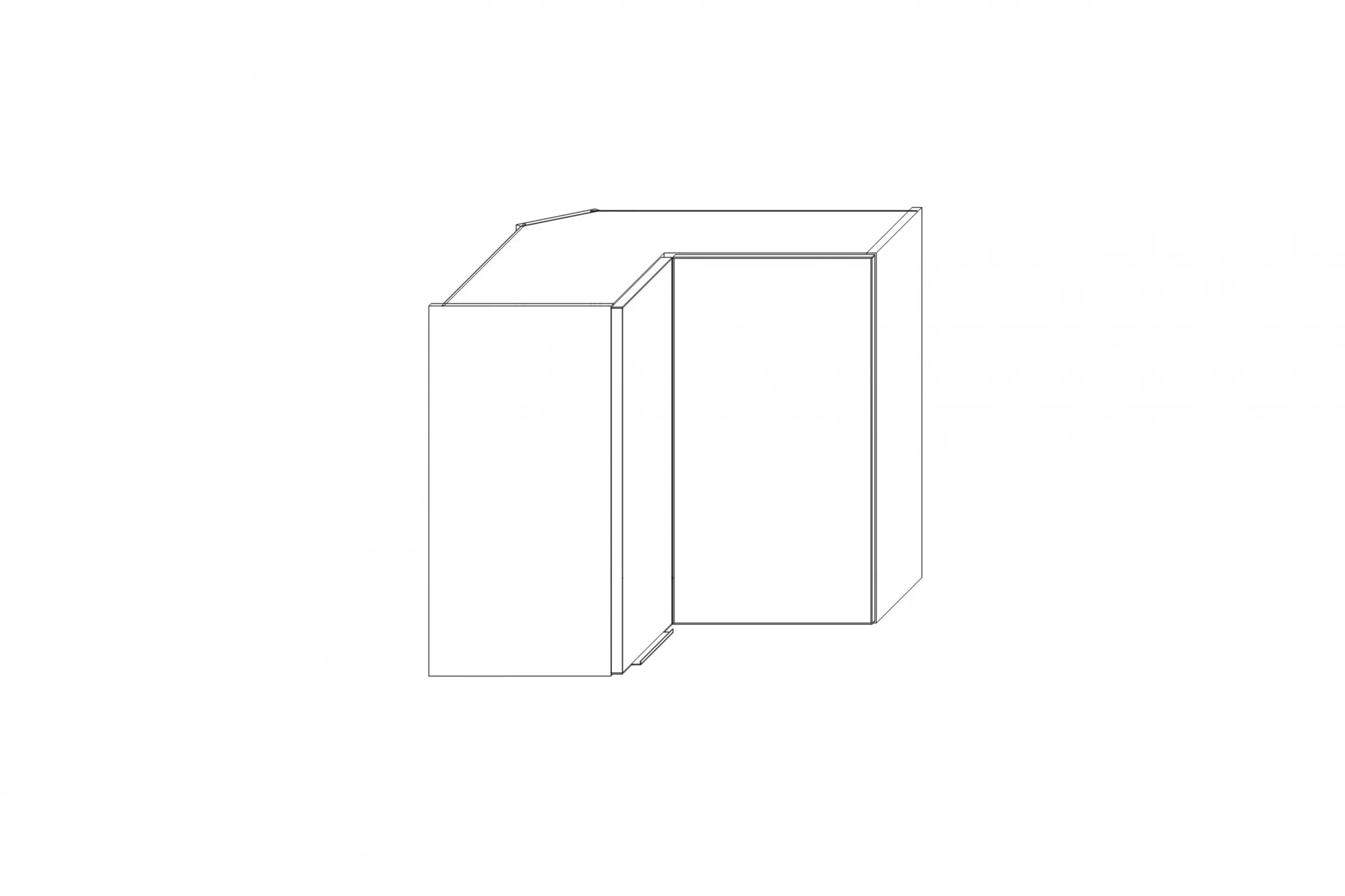 Rohová horní kuchyňská skříňka Kammono K2 WRP65/61 dvoudveřová skříňka kuchyňská závěsná Kammono K2 WRP65/61 dvoudveřová rohová