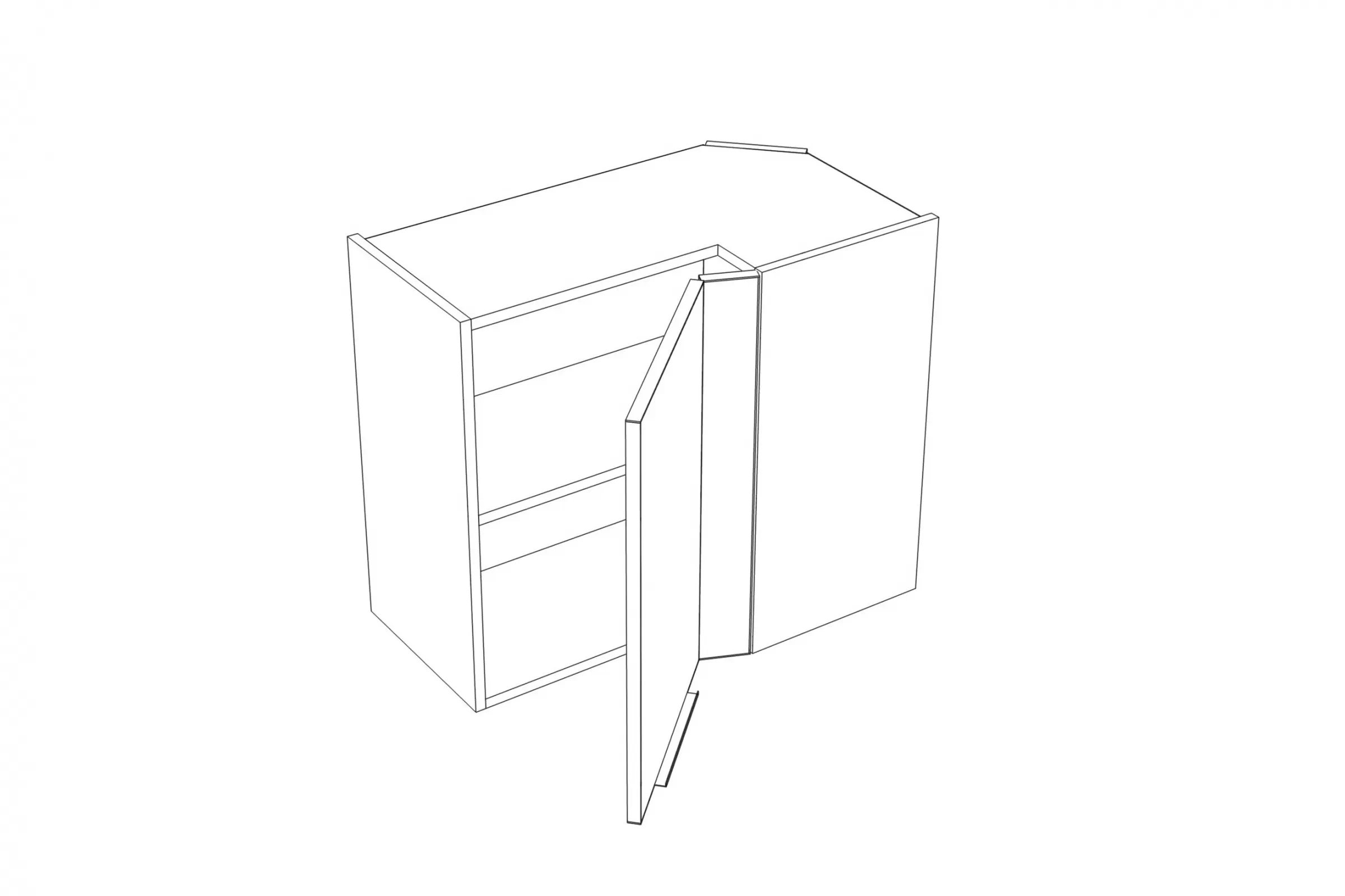 Rohová horní kuchyňská skříňka Kammono K2 WRP70x40/61 jednodveřová skříňka kuchyňská závěsná Kammono K2 WRP70x40/61 jednodveřová rohová