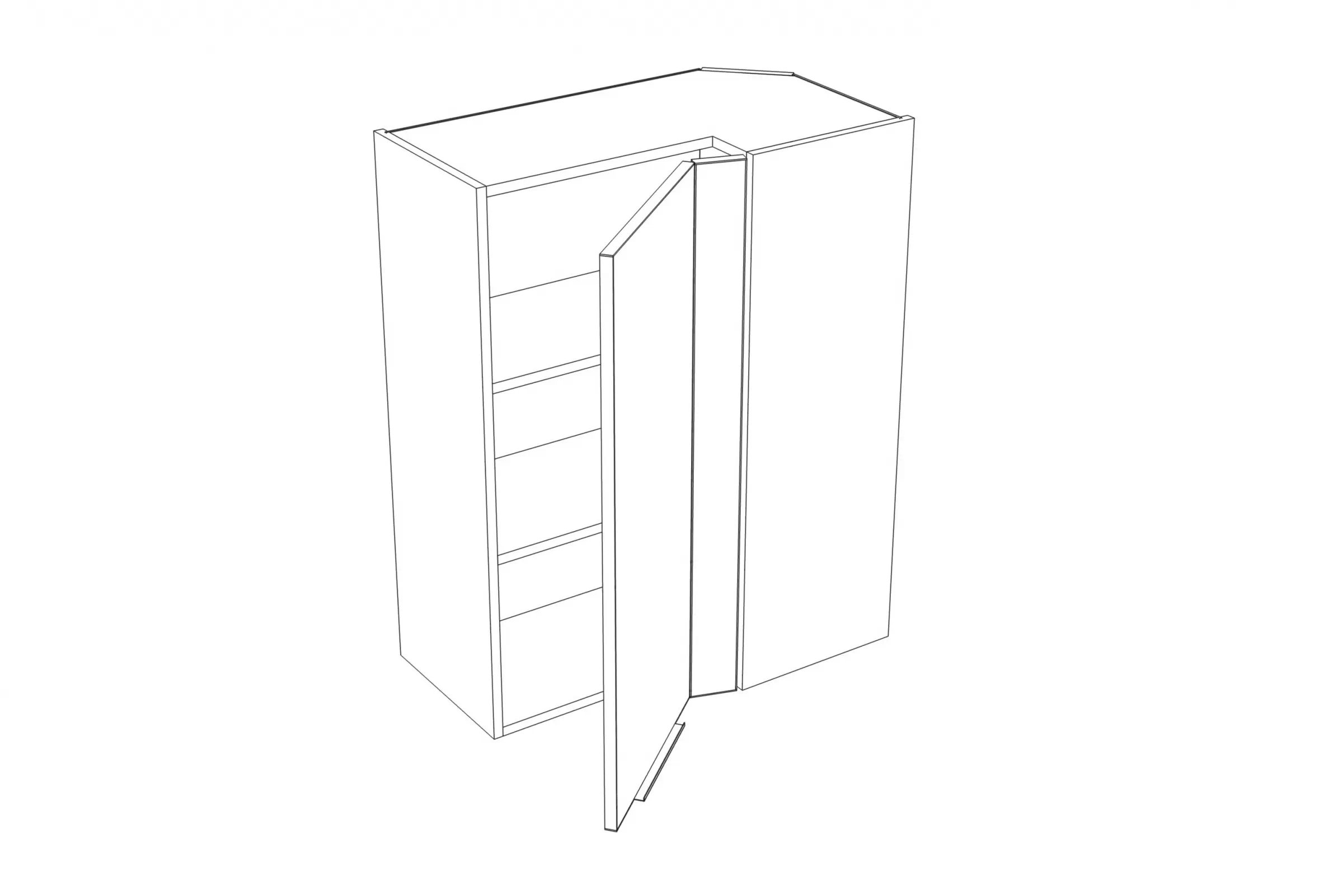 Rohová horní kuchyňská skříňka Kammono K2 WRP70x40/90 jednodveřová skříňka kuchyňská závěsná Kammono K2 WRP70x40/90 jednodveřová rohová