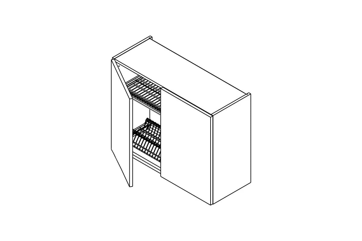 Horní kuchyňská skříňka Kammono K2 WS80/71 dvoudveřová s odkapávačem na nádobí skříňka kuchyňská závěsná Kammono K2 WS80/71 dvoudveřová z suszarka pro naczyn