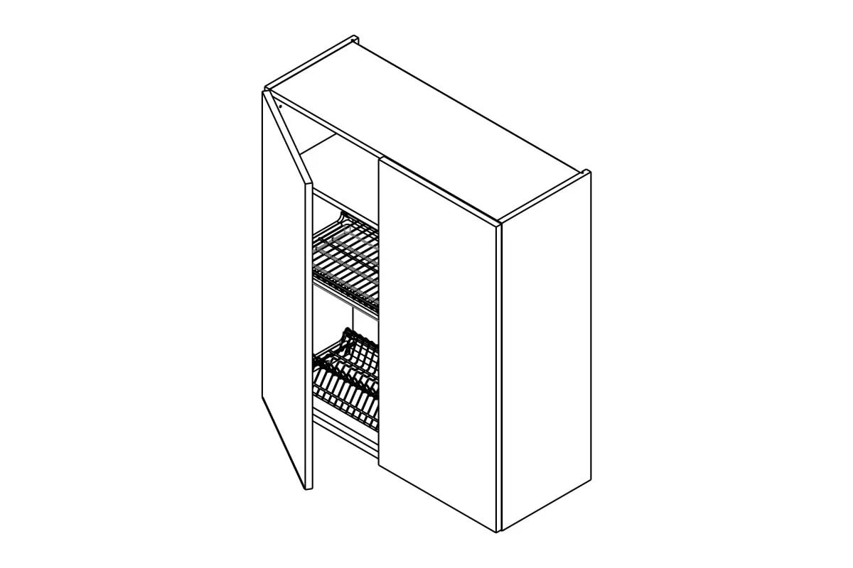 Horní kuchyňská skříňka Kammono K2 WS80/90 dvoudveřová s odkapávačem na nádobí skříňka kuchyňská závěsná Kammono K2 WS80/90 dvoudveřová z suszarka pro naczyn