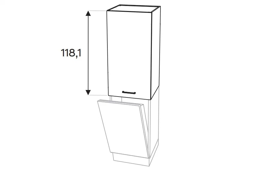 skříňka kuchyňská závěsná KAMMONO P2 NWD45.1/61 nad zmywarke lub pralke skříňka kuchyňská závěsná KAMMONO P2 NWD45.1 nad zmywarke lub pralke