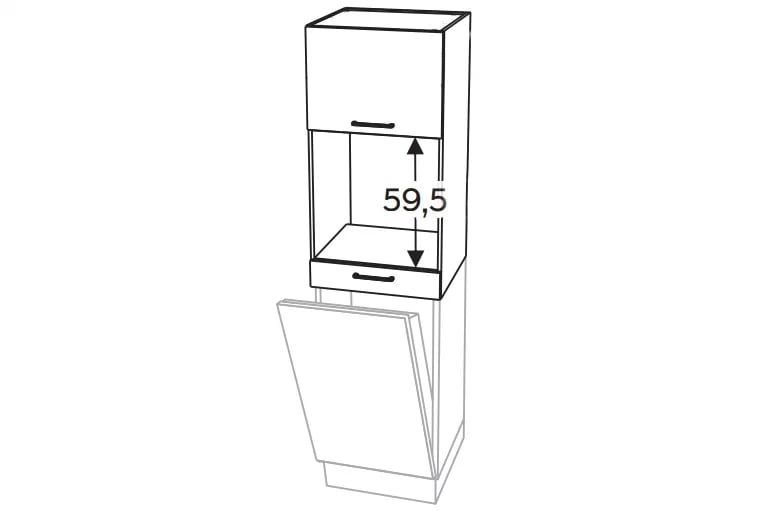Skrinka Kuchynská závesná KAMMONO P2 NWPD45.1SS/61 nad zmywarke pre vstavanu ruru Skrinka Kuchynská závesná KAMMONO P2 NWPD45.1SS nad zmywarke pre vstavanu ruru