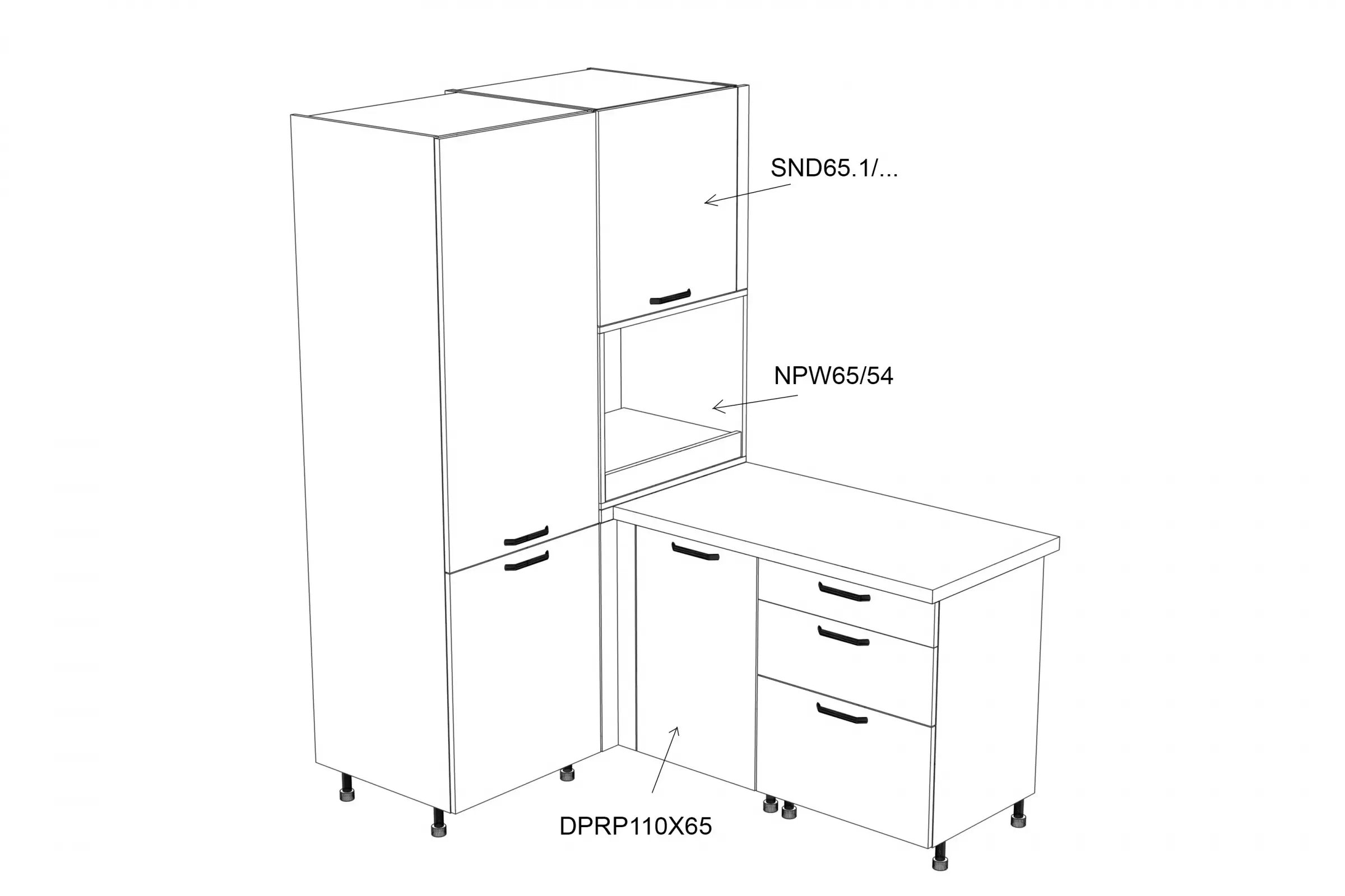 Skrinka Kuchynská závesná Kammono P2 SND65.1/61 do riadu naroznej Skrinka Kuchynská závesná Kammono P2 SND65.1/61 do riadu naroznej