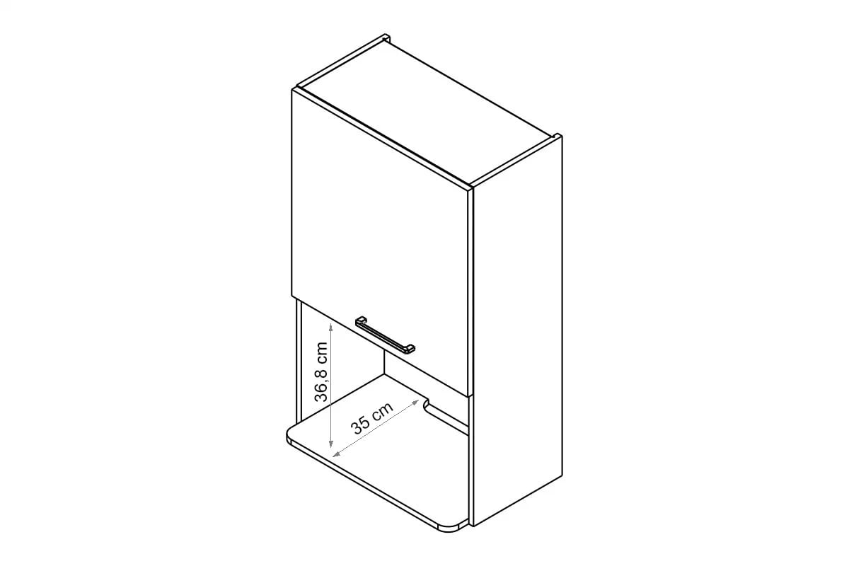 Závesná kuchynská skrinka Kammono P2 WM60.1/100 pre voľne stojacu mikrovlnnú rúru Skrinka Kuchynská závesná Kammono P2 WM60.1/100 pod zabudowe mikrofalowki wolnostojacej