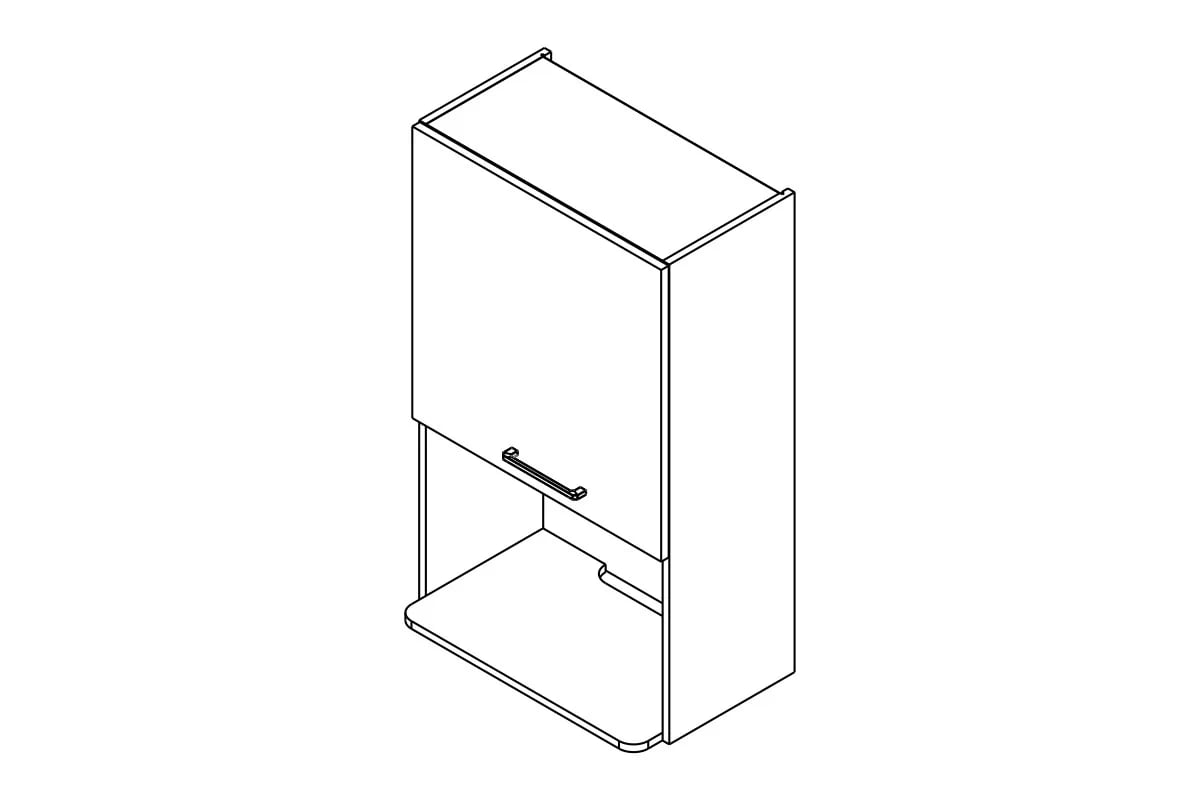 Závesná kuchynská skrinka Kammono P2 WM60.1/100 pre voľne stojacu mikrovlnnú rúru Skrinka Kuchynská závesná Kammono P2 WM60.1/100 pod zabudowe mikrofalowki wolnostojacej