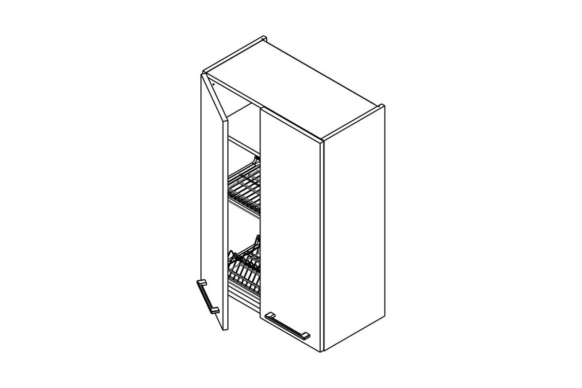 Kuchynská závesná skrinka Kammono P2 WS60/90 dvojdverová s odkvapkávačom na riad Skrinka Kuchynská závesná Kammono P2 WS60/90 dvojdverová z suszarka do naczyn