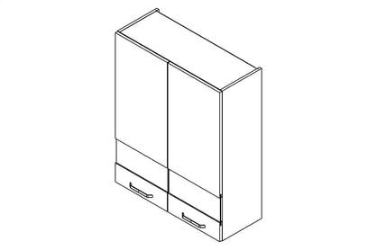 Skrinka Kuchynská závesná Kammono P2 WW80/100 dvojdverová s presklením